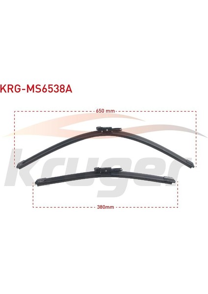 KRUGER-KRG-MS6538A - Araç Bazlı Silecek Süpürgesi Ön 500 L Lınea Punto Evo Punto Iıı / Mıto / Corsa D E / Aveo T300 650MM+380MM