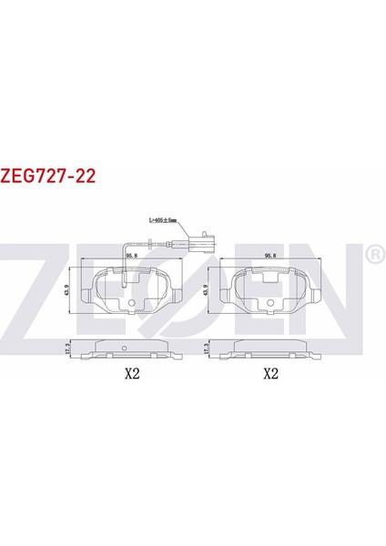 ZEGEN-ZEG727-22 - Fren Balatası Arka Çift Fişli Lınea 07> 1.3 Mjtd 1.4 T>jet 1.6 Mjtd Euro 5