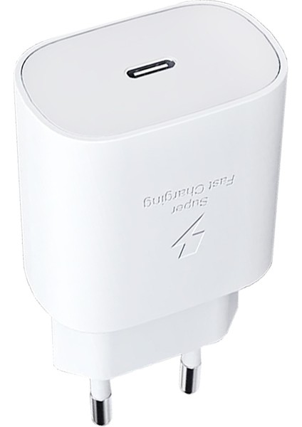 Samsung Galaxy M31S M32 M33 M33 5g M34 5g Uyumlu 25W Turbo Hızlı Şarj Aleti Cihazı Adaptörü(Başlık) Pd Beyaz