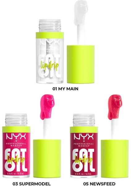 Fat Oil Lip Drip Nemlendirici Dudak Yağı Set 3x4.8ml