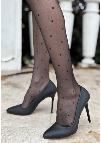Siyah Saten Stiletto Ayakkabı