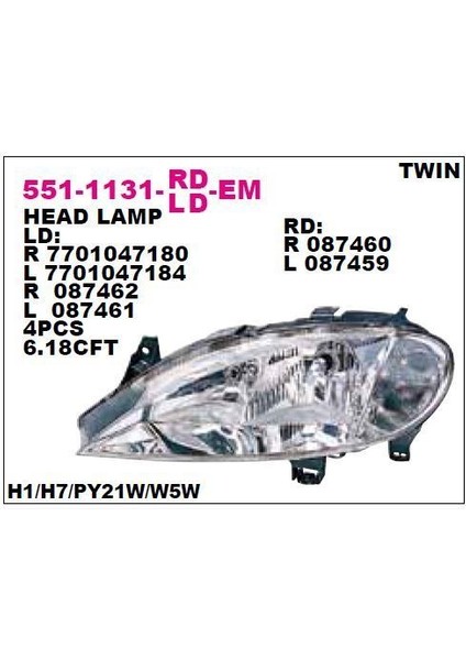 DEPO-551-1131L-LD-EM - Far Ön Sol Megane I 99>02
