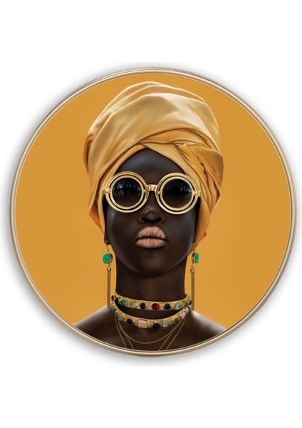 Afrikalı Kadın Yuvarlak Cam Tablo modelleri