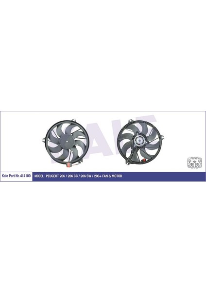 KALE-414100 - Fan Motoru Peugeot 206 1.1 1.4 1.4/1.6/2.0 16V 1.6/2.0hdı 98=> (250W 385MM 12V)