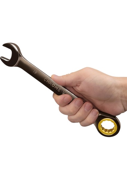 18 mm Siyah Çift Amaçlı Cırcır Anahtarı (Yurt Dışından)
