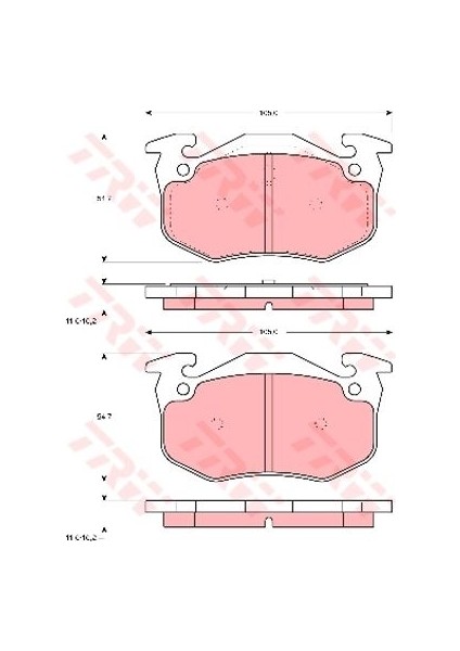 -GDB905 - Fren Balatası Arka Clıo I 90> Clıo Iı Megane I 95> / P106 Iı 96> P205 83> P206 98> P309 / Zx 91> Saxo 96> Xsara 97>