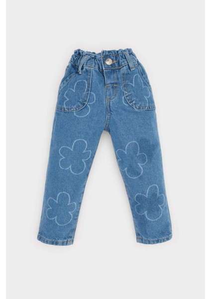 Kız Bebek Paperbag Çiçekli Jean Pantolon E7830A525SP