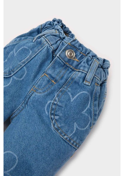 Kız Bebek Paperbag Çiçekli Jean Pantolon E7830A525SP