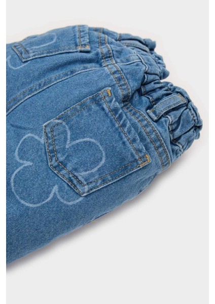 Kız Bebek Paperbag Çiçekli Jean Pantolon E7830A525SP