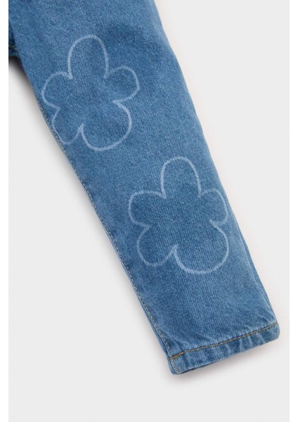 Kız Bebek Paperbag Çiçekli Jean Pantolon E7830A525SP