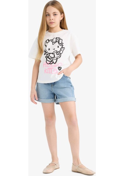 Kız Çocuk Hello Kitty Relax Fit Kısa Kollu Tişört E1883A825SM fiyatları