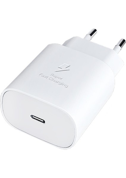 Samsung Galaxy A05S A15 A23 A24 A25 Uyumlu Şarj Adaptörü Süper Hızlı Type-C 25W Pd Adaptörü(Başlık) Beyaz
