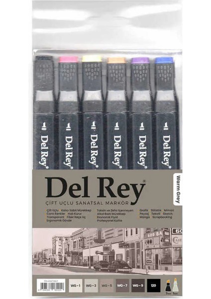 Delrey Twın Marker Sıcak Grı Tonları WG1/3/5/7/120