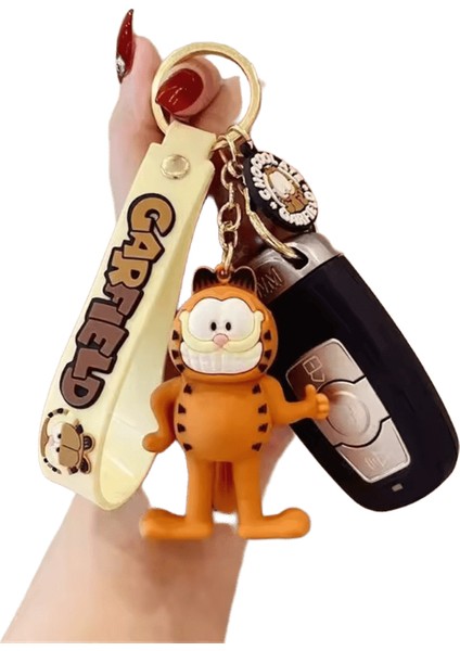 Miniso Anime Kawaii Garfield Kedi Kolye Anahtarlık Karikatür Araba Anahtarlık Anahtarlık Telefon Çanta Süs Anahtarlık Bebek Model Çocuk Hediyeleri (Yurt Dışından)