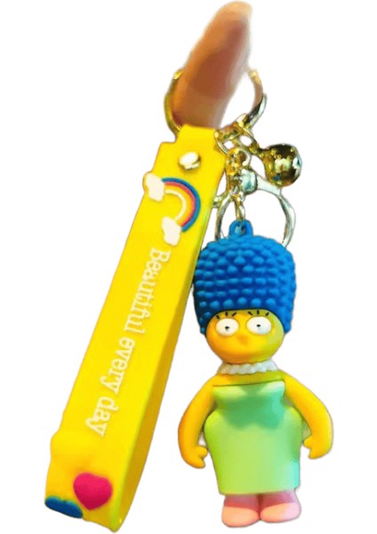 Klasik Yeni Ünlü Aile Homer Simpsons Anime Anahtarlık Araba Anahtarlık Çanta Aksesuar Kolyerenk:mavi (Yurt Dışından)