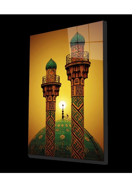 Tahran Şerif Camii Dini İslami Cam Tablo