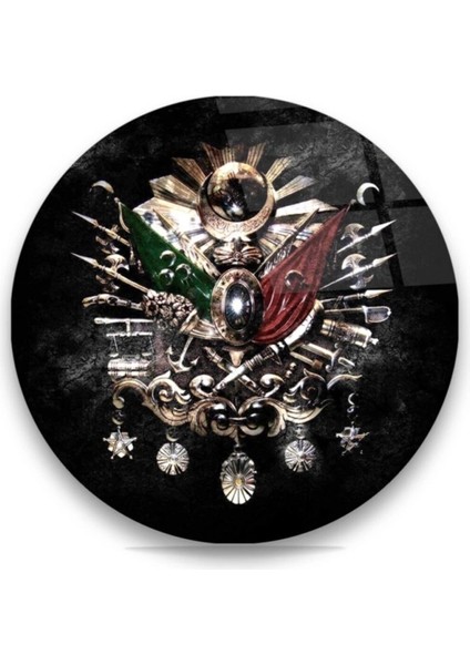 Osmanlı Tuğrası Yuvarlak Cam Tablo