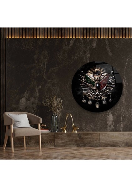 Osmanlı Tuğrası Yuvarlak Cam Tablo fiyatları