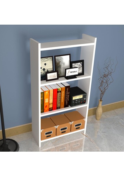 Wood Aria Breeze 3 Bölmeli Kitaplık - Beyaz