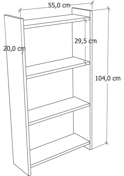 Wood Aria Breeze 3 Bölmeli Kitaplık - Beyaz modelleri