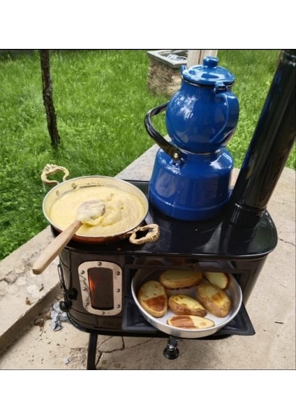 gencocamping camlı fırınlı kamp sobası