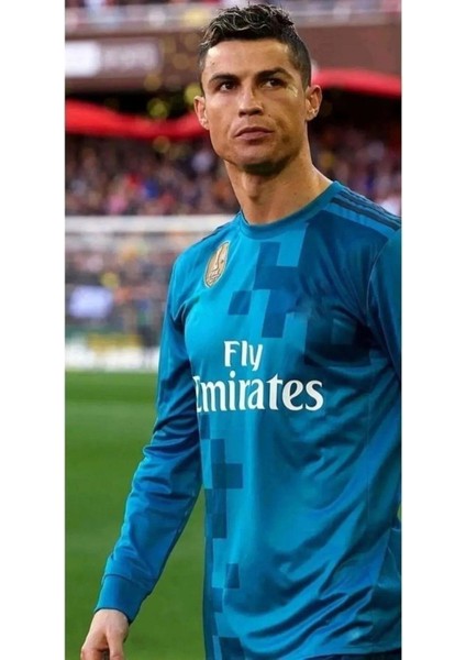 Real Madrid Ronaldo Turkuaz 2018 Alt-Üst Takım T-Shrt +Şort+Çorap+Bileklik fiyatları