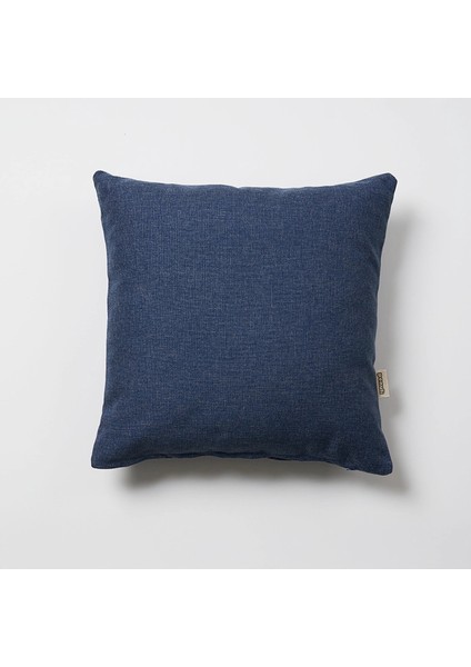 Koyu Mavi Keten Kırlent Kılıfı - Handmade - 45 x 45 cm Koltuk Yastığı