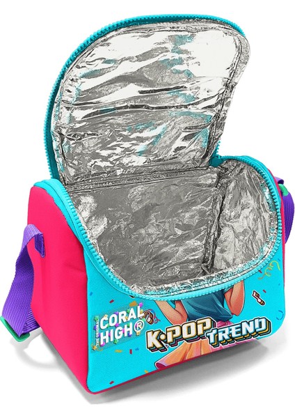 Kids Pembe Turkuaz K-Pop Desenli Thermo Beslenme Çantası 12788 fırsatları
