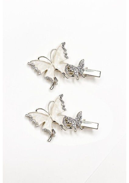 Sedefli ve Taşlı Kelebek Pens Toka 2'li Paket fiyatları