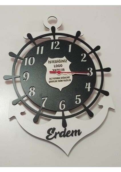 Beşiktaş Temalı Duvar Saati Dümen Kişiye Özel Isimli