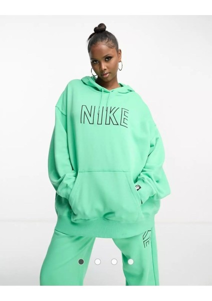 Sportswear French Terry Oversized Fleece Pullover Hoodie Kadın Sweatshirt FJ4915-363