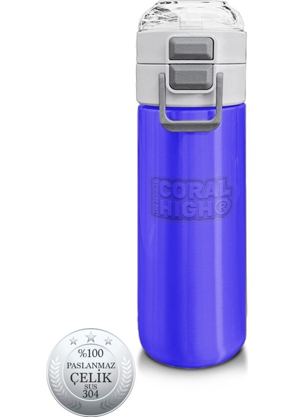 Kids Açık Mor Pipetli ve Direkt Içim Çelik Termos 500 ml 31830