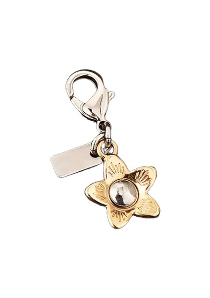 2025 Yeni Moda Anahtarlık Araba Anahtarı Kolye High-End Çanta Aksesuarları Altın Aşk Çiçek Kolye Ayı Kiraz Anahtarlık Takı Hediye (Yurt Dışından)
