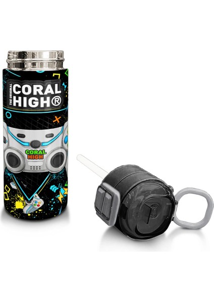 Kids Siyah Fosforlu Yeşil Gamer Desenli Pipetli ve Direkt Içim Çelik Termos 500 ml 31817 fırsatları