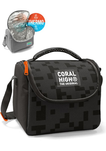 Kids Siyah Blok Desenli Thermo Beslenme Çantası 22794