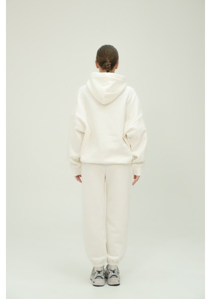Unisex Oversize Kapüşonlu Sweatshirt ve Eşofman Altı Takımı %80 Pamuk 3 Iplik Kumaş Rahat ve Şık Tasarım