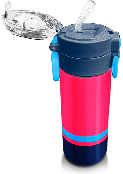 Kids Neon Mercan Lacivert Pipetli ve Direkt Içim Çelik Termos 500 ml 31823 indirimleri