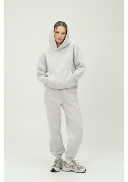 Unisex Oversize Kapüşonlu Sweatshirt ve Eşofman Altı Takımı %80 Pamuk 3 Iplik Kumaş Rahat ve Şık Tasarım fiyatları