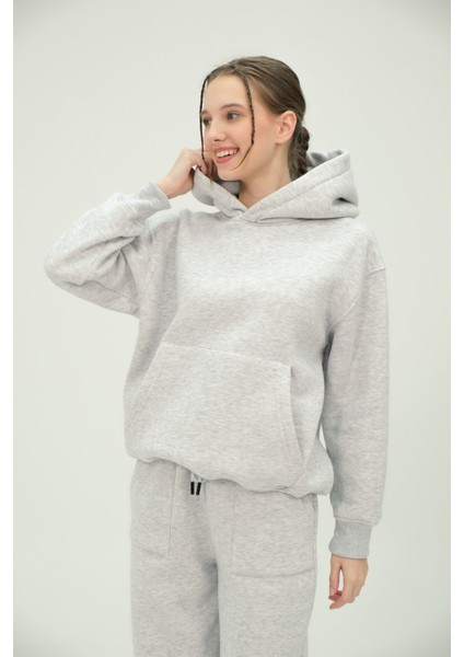 Unisex Oversize Kapüşonlu Sweatshirt ve Eşofman Altı Takımı %80 Pamuk 3 Iplik Kumaş Rahat ve Şık Tasarım modelleri