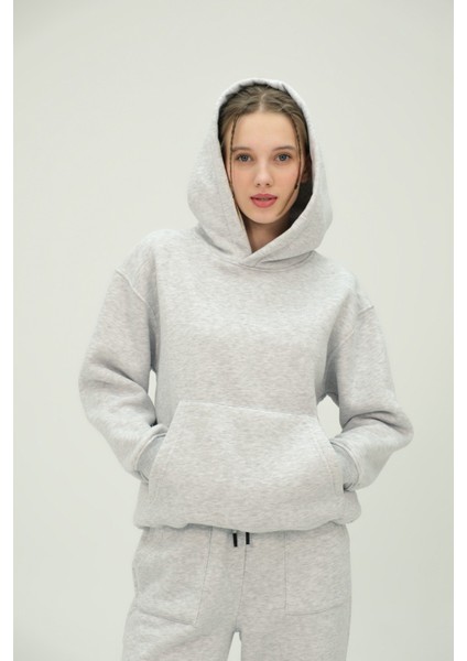 Unisex Oversize Kapüşonlu Sweatshirt ve Eşofman Altı Takımı %80 Pamuk 3 Iplik Kumaş Rahat ve Şık Tasarım fırsatları