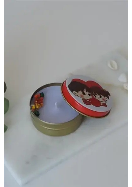 Organik Doğal Lavanta Kokulu Soya Wax El Yapımı Hediyelik Kalp Resimli Metal Kutulu Mum 60 cc fiyatları