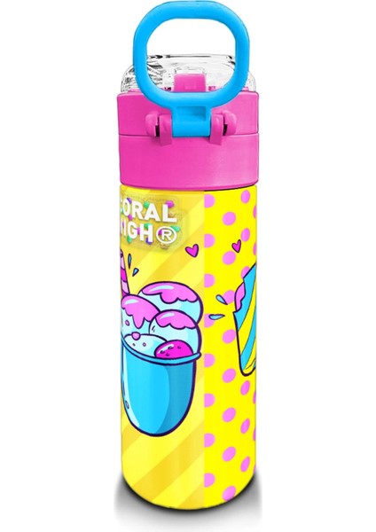 Kids Mixed Dondurma Desenli Pipetli ve Direkt Içim Çelik Termos 500 ml 31809