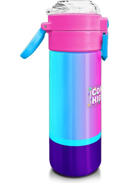 Kids Renkli Çizgili Pipetli ve Direkt Içim Çelik Termos 500 ml 31836 fiyatları