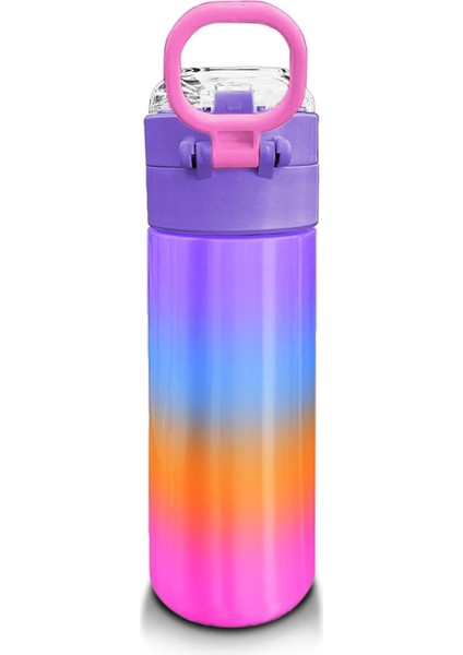 Kids Renk Geçişli Desenli Pipetli ve Direkt Içim Çelik Termos 500 ml 31875 modelleri