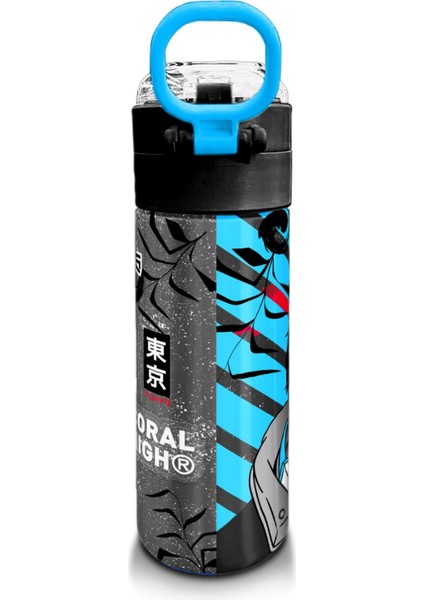 Kids Siyah Mavi Anime Desenli Pipetli ve Direkt Içim Çelik Termos 500 ml 31840 modelleri