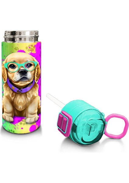 Kids Mor Pembe Köpek Desenli Pipetli ve Direkt Içim Çelik Termos 500 ml 31813 fırsatları