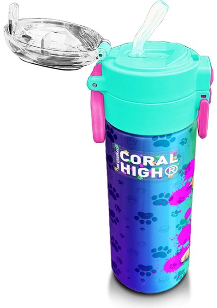 Kids Mor Pembe Köpek Desenli Pipetli ve Direkt Içim Çelik Termos 500 ml 31813 indirimleri