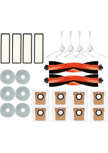 Robot Vakum X20+ / X20 Plus Aksesuarları Ana Yan Fırça Hepa Filtre Paspas Bezi Toz Torbaları Yedek Parçalar (Yurt Dışından)