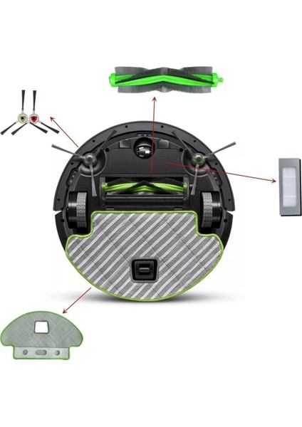 Combo 110 113 R113840 R Robot Süpürge Ana Yan Fırça Hepa Filtre Paspas Bezi Yedek Parçaları (Yurt Dışından) indirimleri