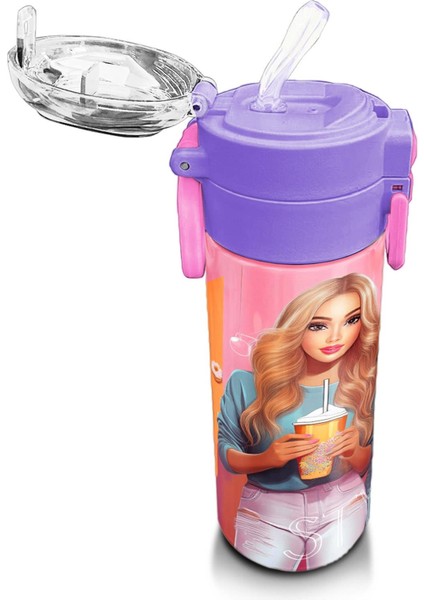 Kids Pembe Mercan Fashion Girl Desenli Pipetli ve Direkt Içim Çelik Termos 500 ml 31869 indirimleri